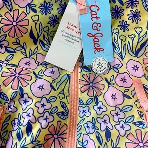 Toddler Girls' Floral Print Windbreaker Jacket Cat Jack™ Yellow 2T 3T  4T 5T